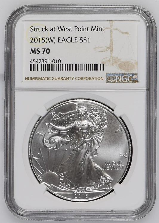 2015 (W) EAGLE S$1 STRUCK AT WEST POINT MINT MS 70