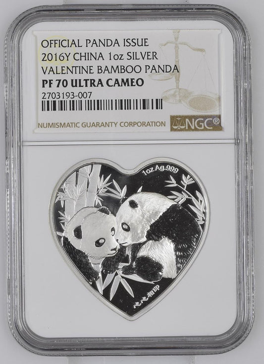 2016Y CHINA SILVER VALENTINE BAMBOO PANDA