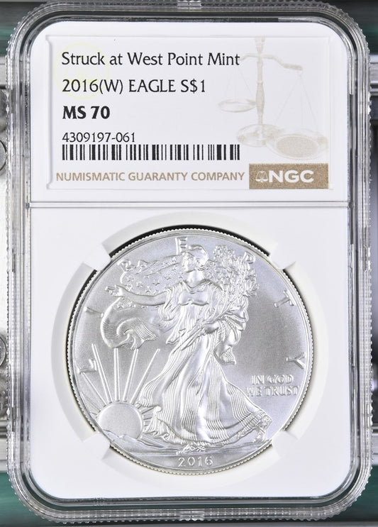 2016 (W) EAGLE S$1 STRUCK AT WEST POINT MINT MS 70