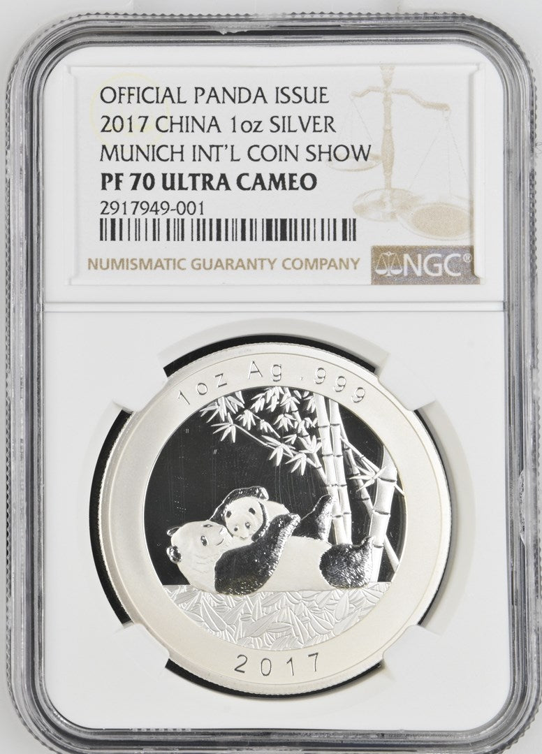 2017 1OZ CHINA SILVER MUNICH INT'L COIN SHOW OFFICICAL PANDA ISSUE