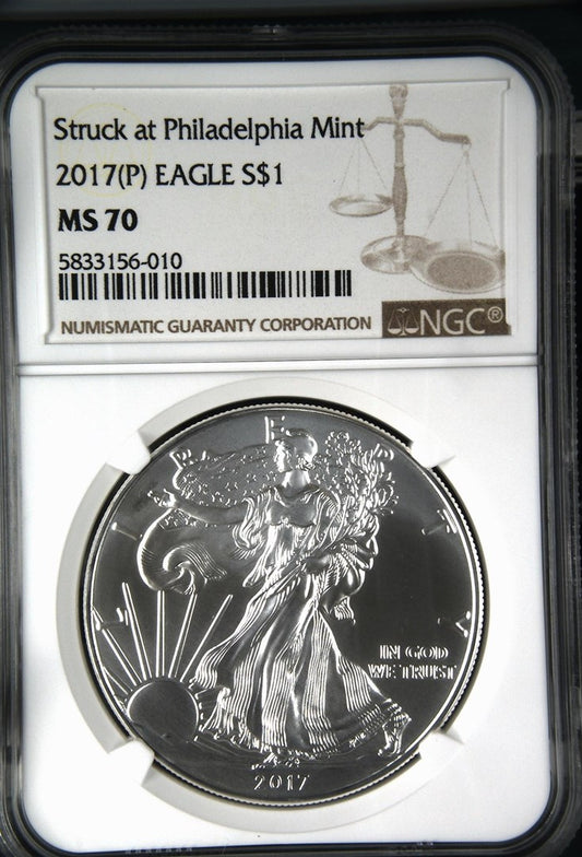 2017 (P) EAGLE S$1 PHILADELPHIA MINT MS 70
