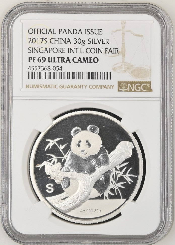 2017 30G CHINA SILVER SINGAPORE INT'L COIN FAIR OFFICIAL PANDA ISSUE