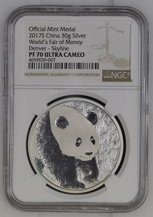 2017S 30G CHINA SILVER WORLD'S FAIR OF MONEY DENVER - SKYLINE