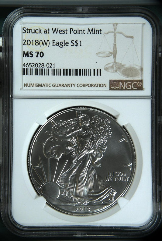 2018 (W) EAGLE S$1 STRUCK AT WEST POINT MINT MS 70