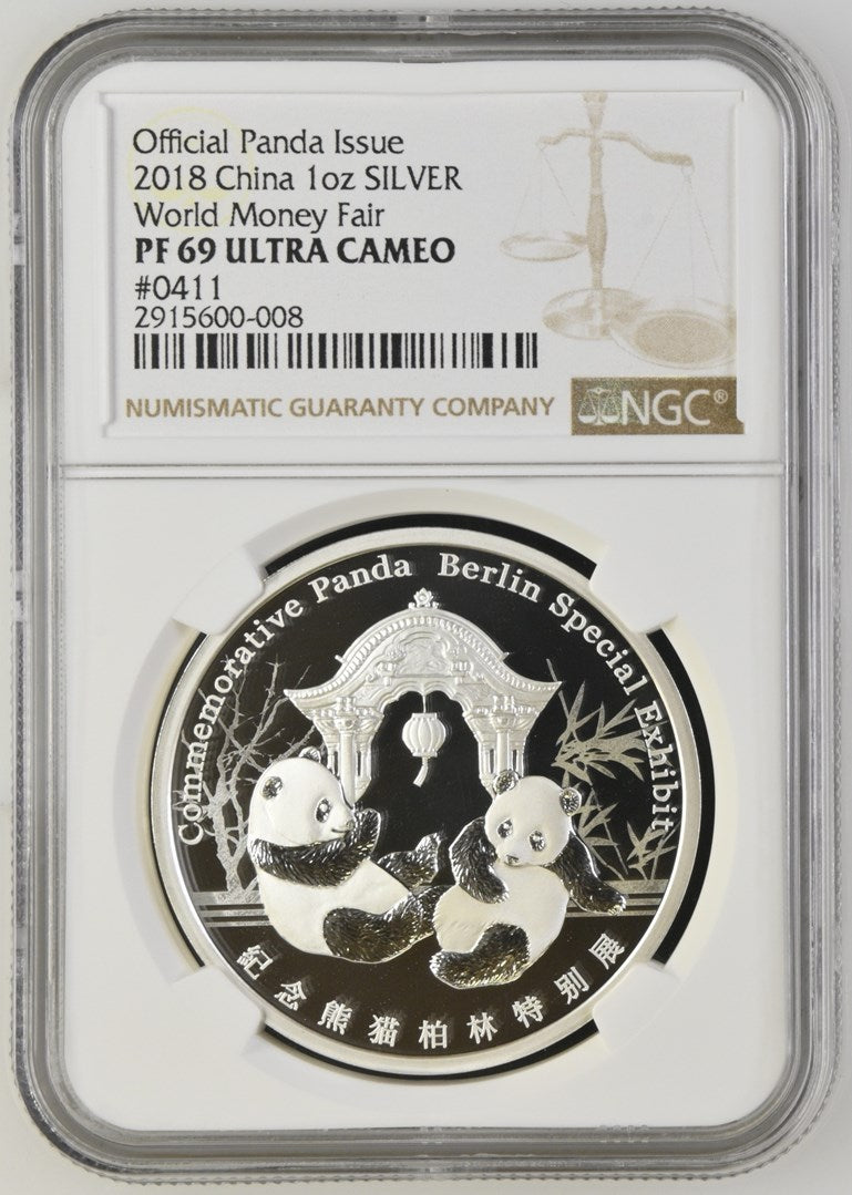 2018 1 OZ CHINA SILVER WORLD MONEY FAIR