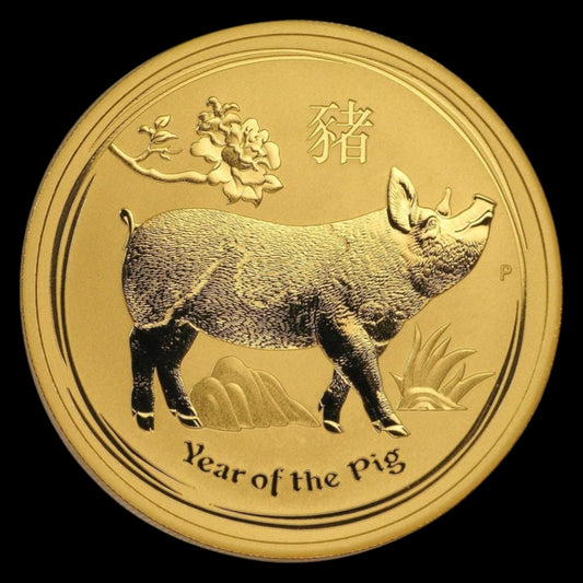 2019 AUSTRALIA 1 OZ GOLD LUNAR PIG BU (SERIES II)