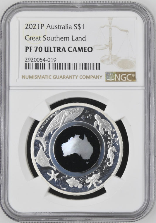2021 AUSTRALIA S$1 GREAT SOUTHERN LAND - MOTHER OF PEARL PF 70