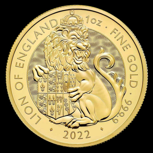 2022 GREAT BRITAIN 1 OZ GOLD THE ROYAL TUDOR BEASTS THE LION OF ENGLAND