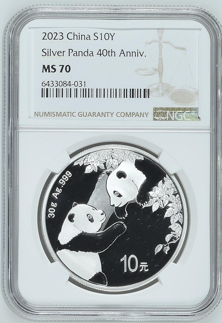 2023 CHINA S10Y SILVER PANDA 40TH ANNIV.