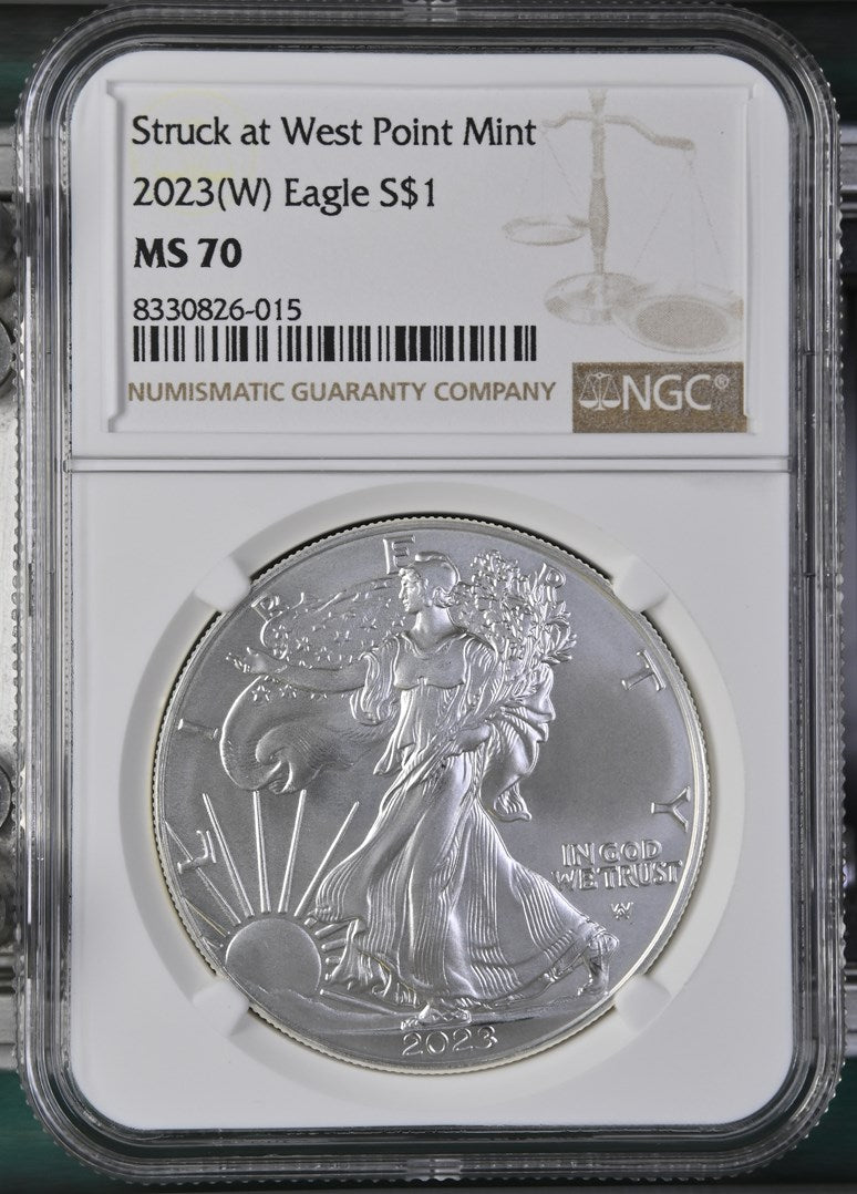 2023 (W) EAGLE S$1 STRUCK AT WEST POINT MINT MS 70