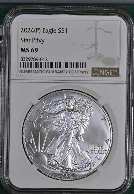 2024P EAGLE S$1 STAR PRIVY NGC MS69