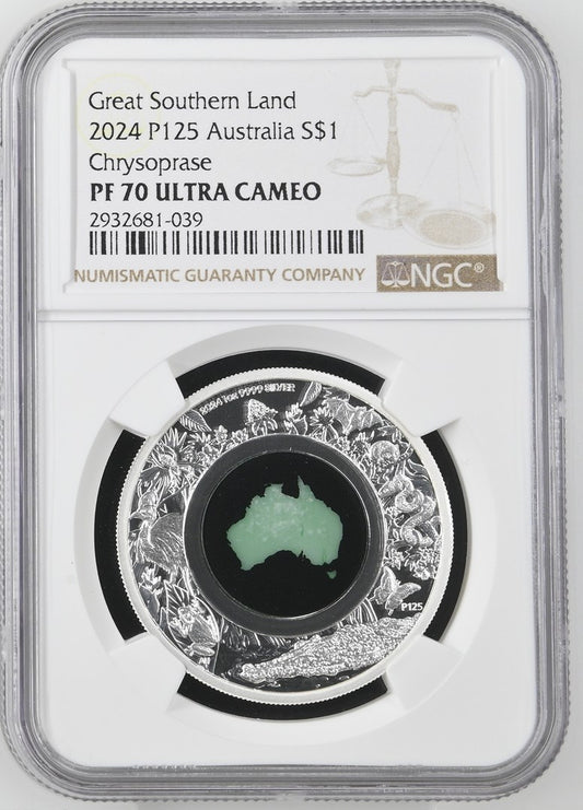 2024 AUSTRALIA S$1 GREAT SOUTHERN LAND - CHRYSOPRASE PF 70