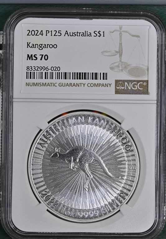 2024 P125 AUSTRALIA S$1 KANGROO MS 70