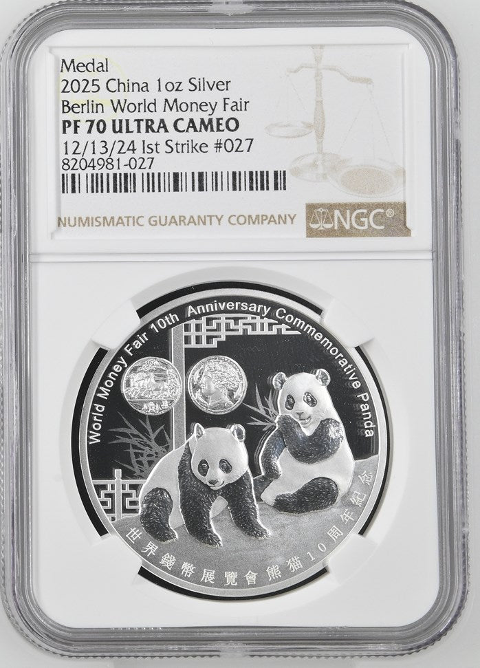 2025 1 OZ CHINA SILVER BERLIN WORLD MONEY FAIR