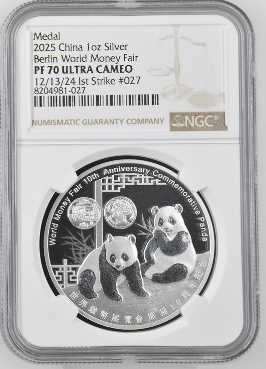 2025 1 OZ CHINA SILVER BERLIN WORLD MONEY FAIR