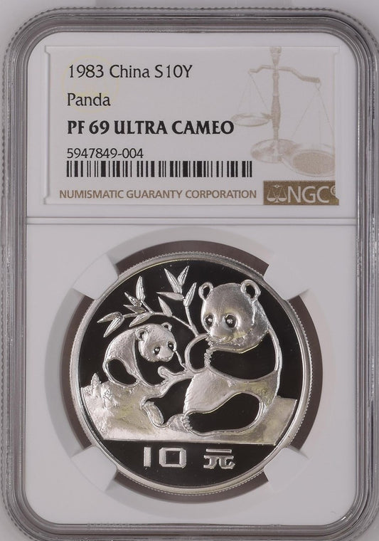 1983 CHINA S10Y PANDA NGC PF 69 ULTRA CAMEO