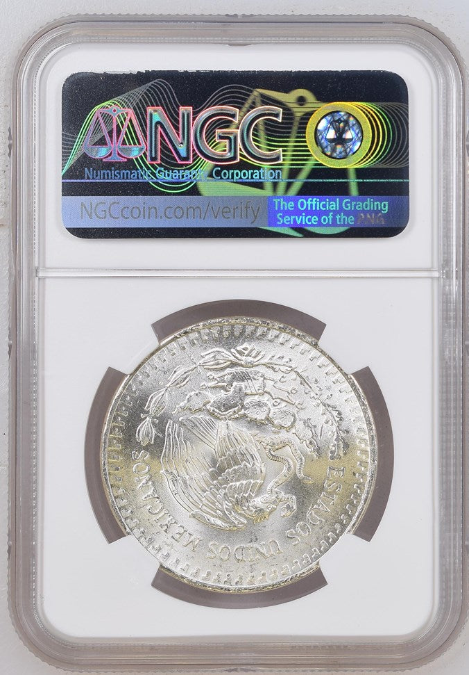1982M0 MEXICO 1 ONZA SILVER NGC MS 66