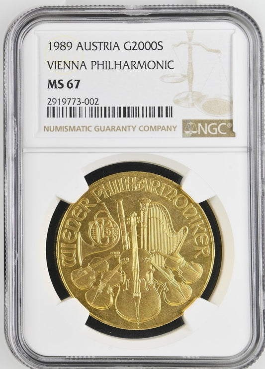1989 AUSTRIA G2000S VIENNA PHILHARMONIC NGC MS 67