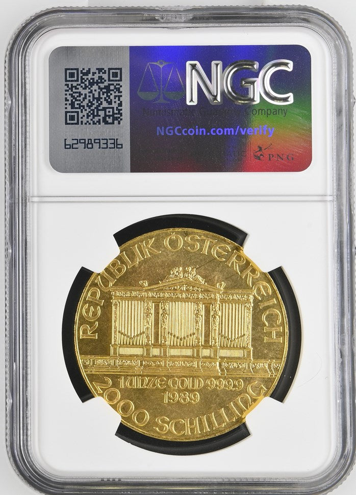 1989 AUSTRIA G2000S VIENNA PHILHARMONIC NGC MS 67