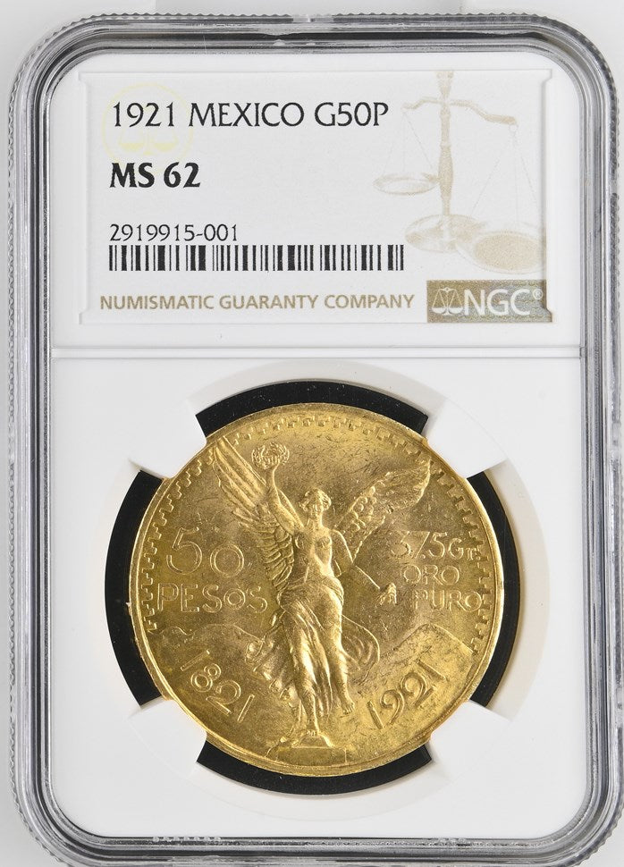 1921 MEXICO G50P NGC MS 62