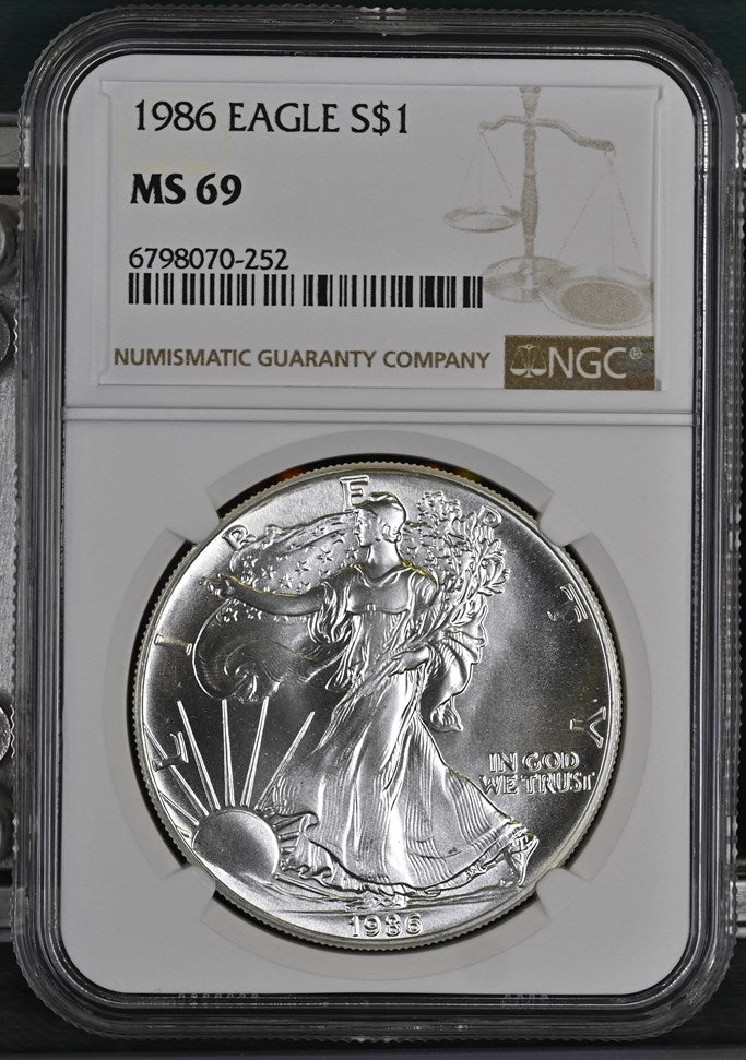 1986 EAGLE S$1 NGC MS 69