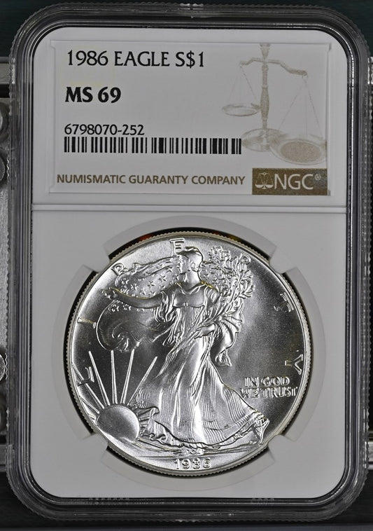 1986 EAGLE S$1 NGC MS 69