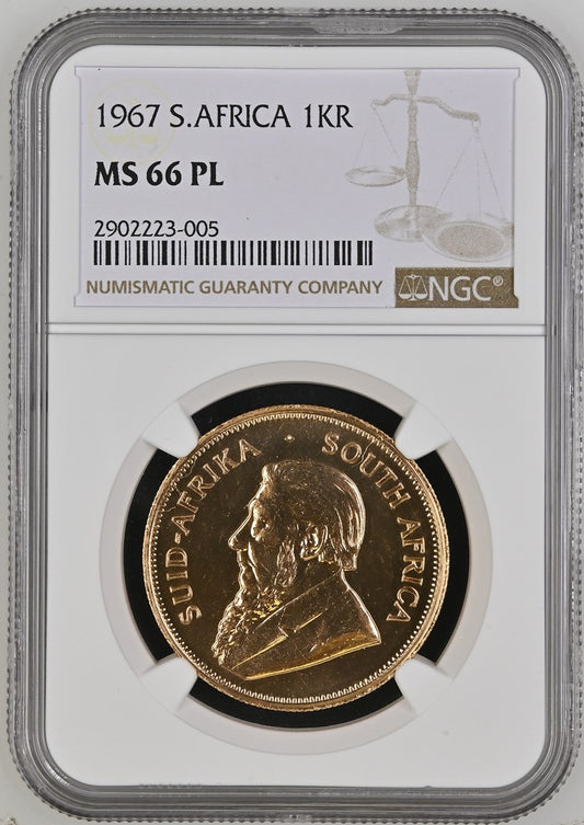1967 S.AFRICA SOUTH AFRICA  1KR NGC MS 66 PL