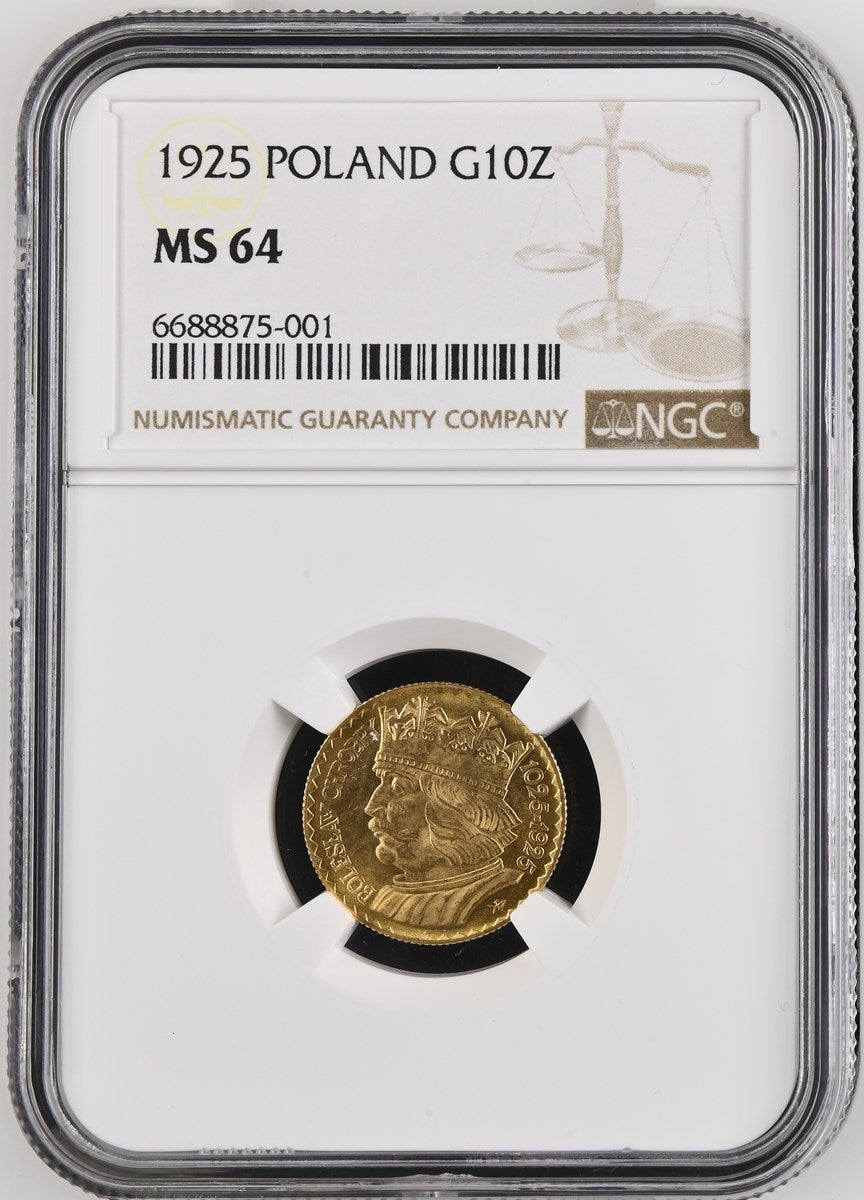 1925 POLAND G10Z NGC MS 64