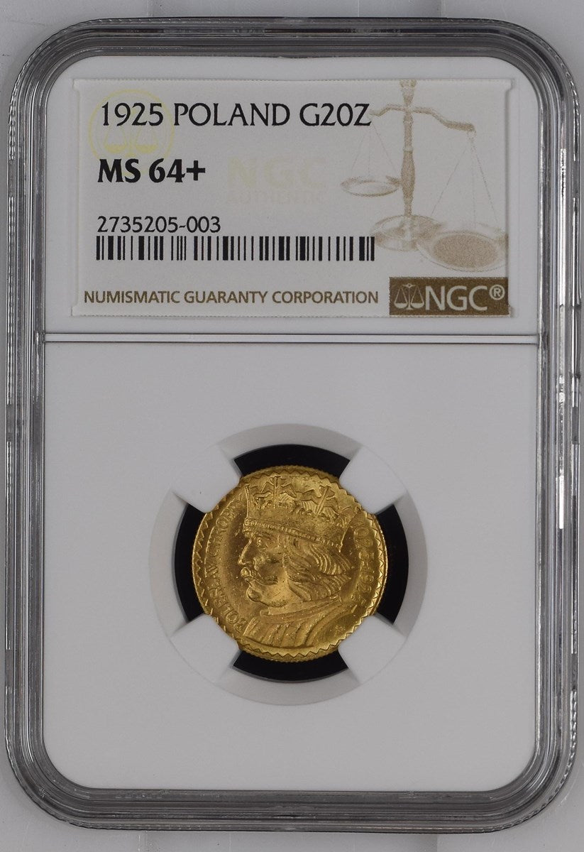 1925 POLAND G20Z NGC MS 64+