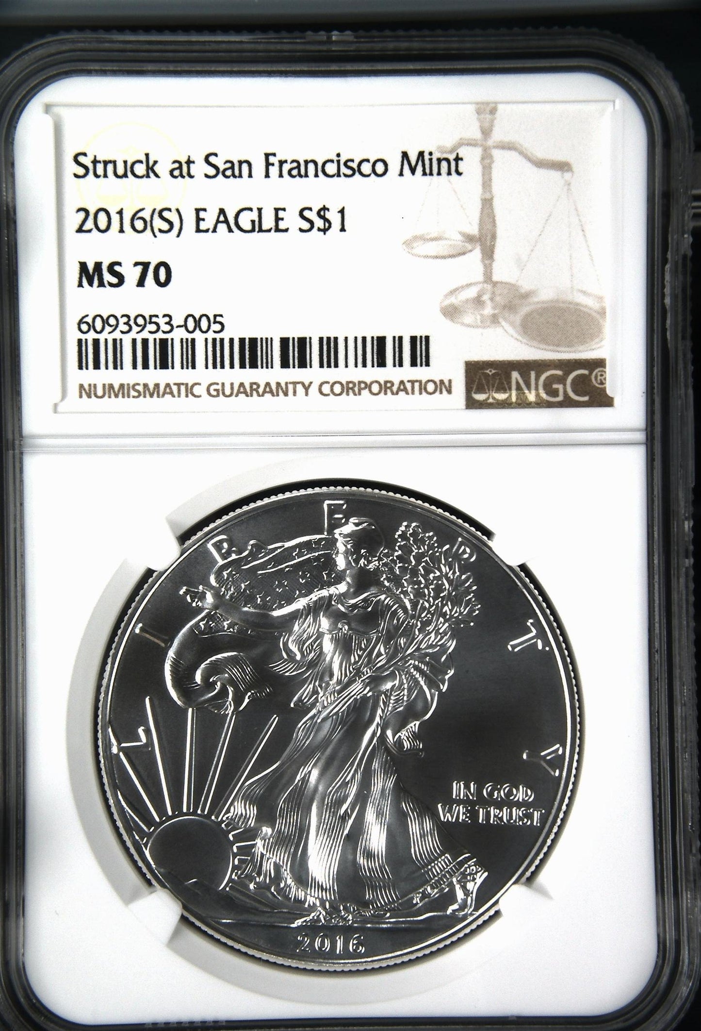 2016(S) EAGLE S$1 MS 70