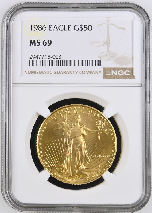 1986 1 OZ AMERICAN GOLD EAGLE NGC MS 69