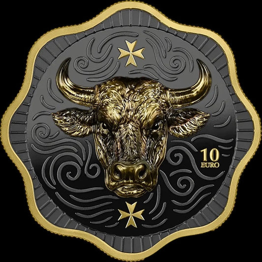 2025 MALTA MALTESE OX 10 EURO SILVER HIGH RELIEF