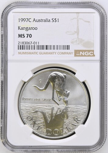 1997 AUSTRALIA S$1 KANGAROO MS 70