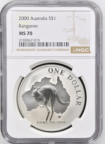 2000 AUSTRALIA S$1 KANGAROO MS 70