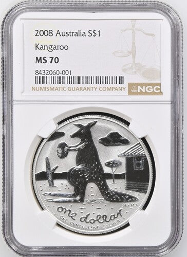 2008 AUSTRALIA S$1 KANGAROO MS 70