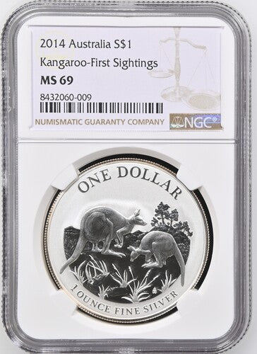 2014 AUSTRALIA S$1 KANGAROO MS 69