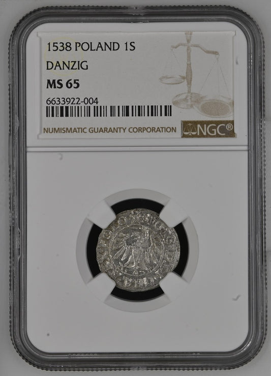 1538 POLAND 1S DANZIG
NGC MS 65 TOP-POP