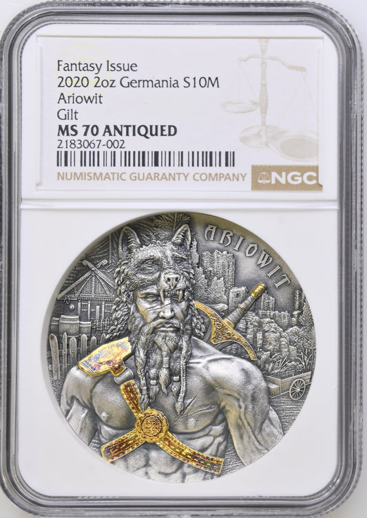2020 WARRIORS ARIOWIT 2 OZ SILVER MS 70