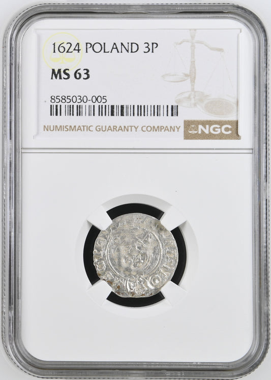 1624 POLAND 3P NGC MS 63
