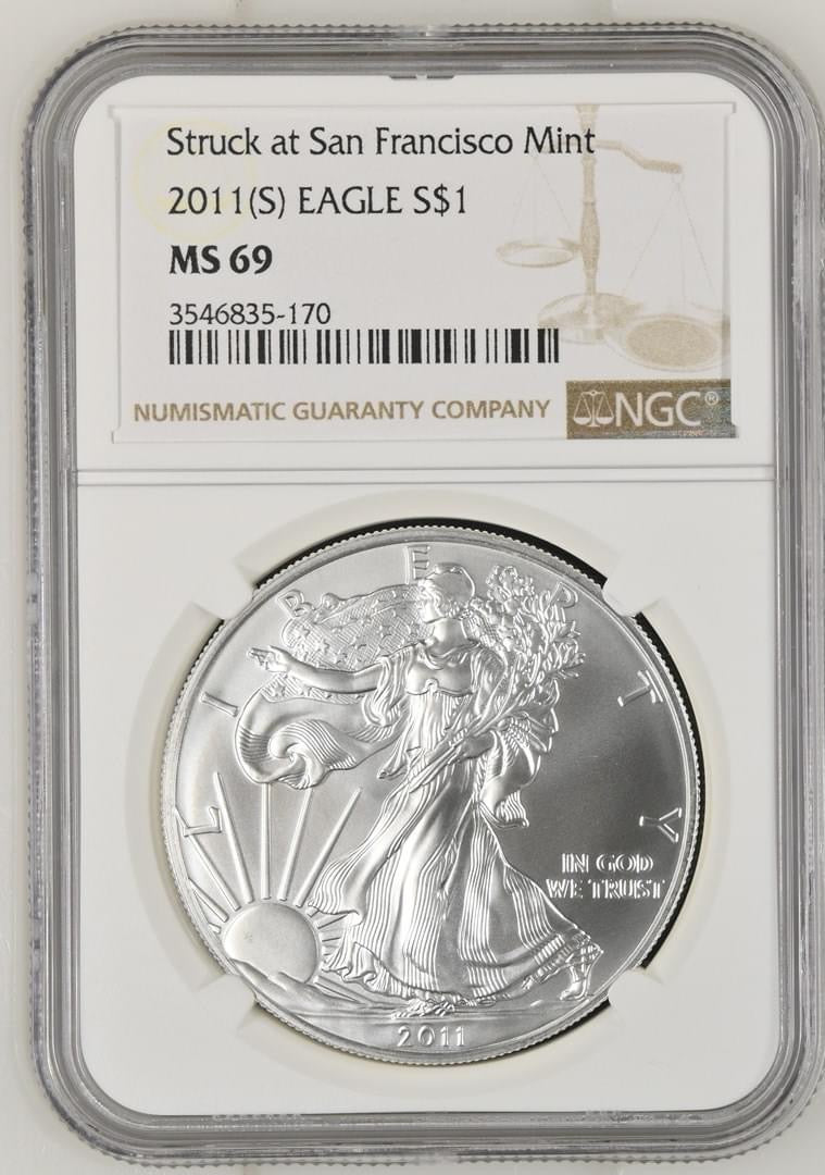 2011(S) EAGLE S$1 MS 69