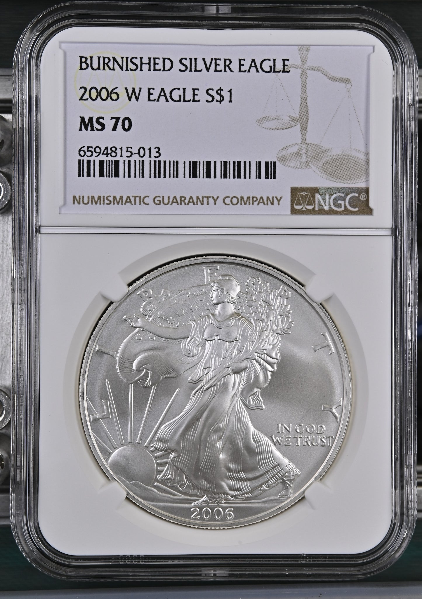 2006 W EAGLE BURNISHED SILVER EAGLE S$1