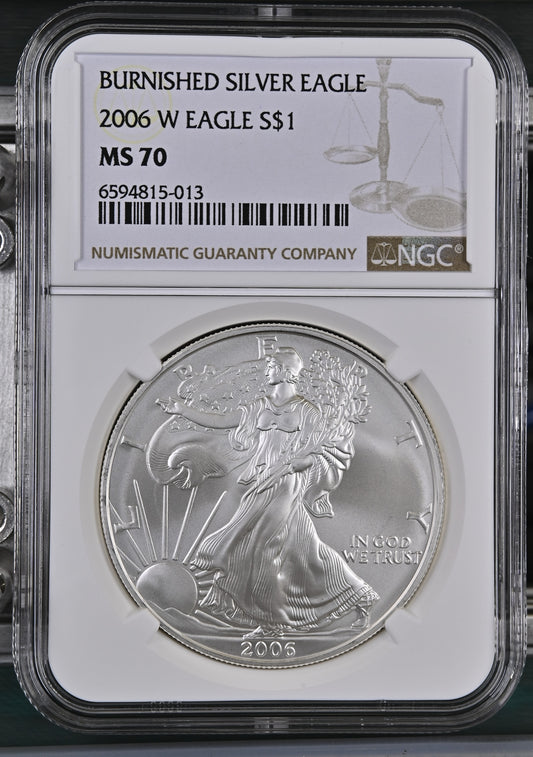 2006 W EAGLE BURNISHED SILVER EAGLE S$1