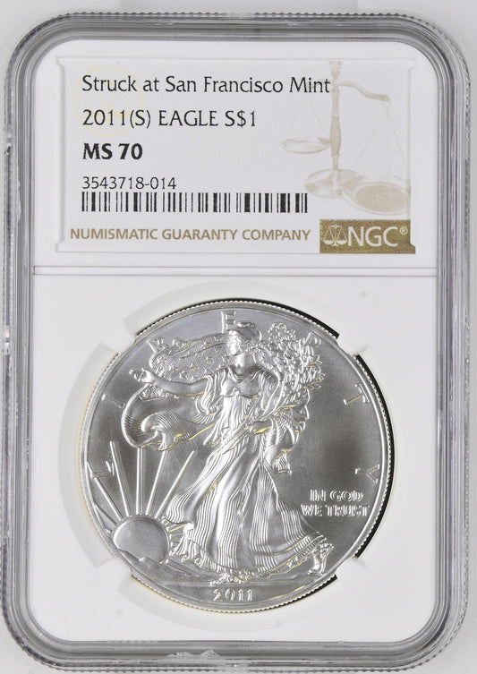 2011(S) EAGLE S$1 MS 70
