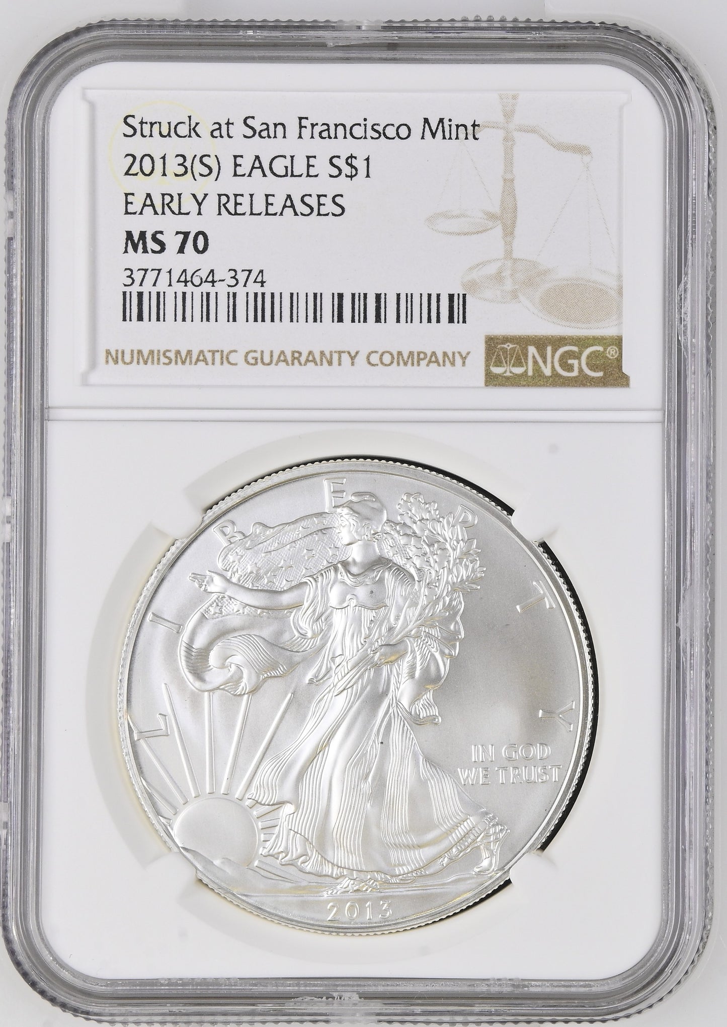 2013(S) EAGLE S$1 MS 70