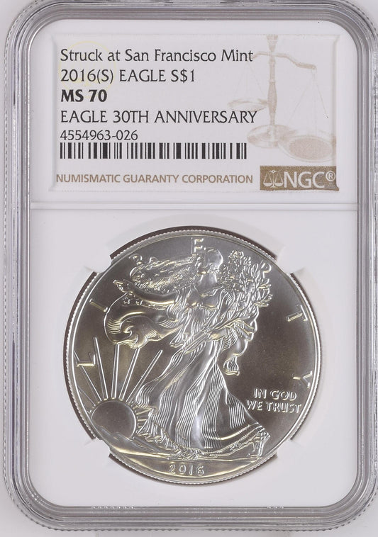 2016(P) EAGLE S$1 30TH ANNIVERSARY MS 70
