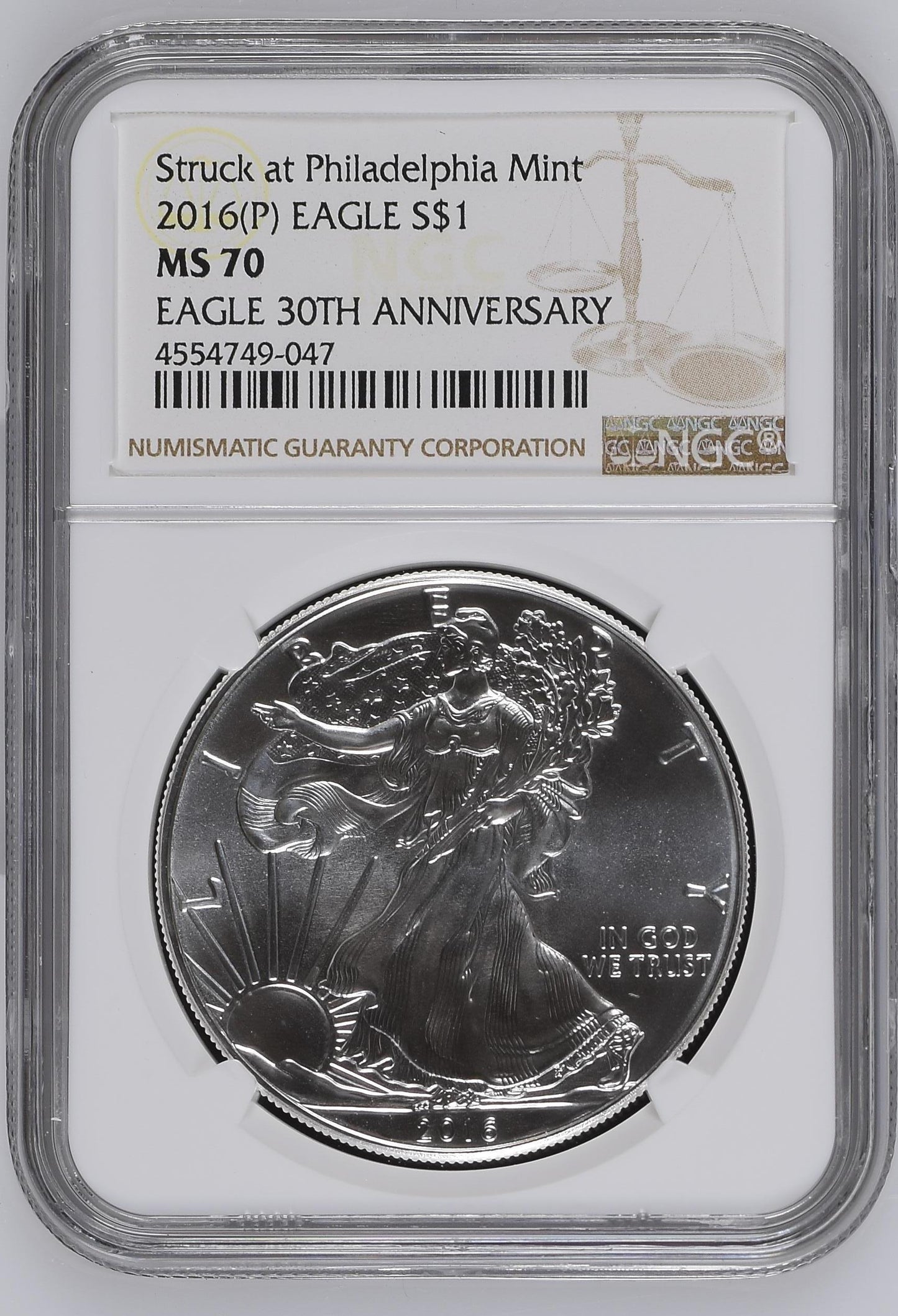2017(P) EAGLE S$1 30TH ANNIVERSARY MS 70