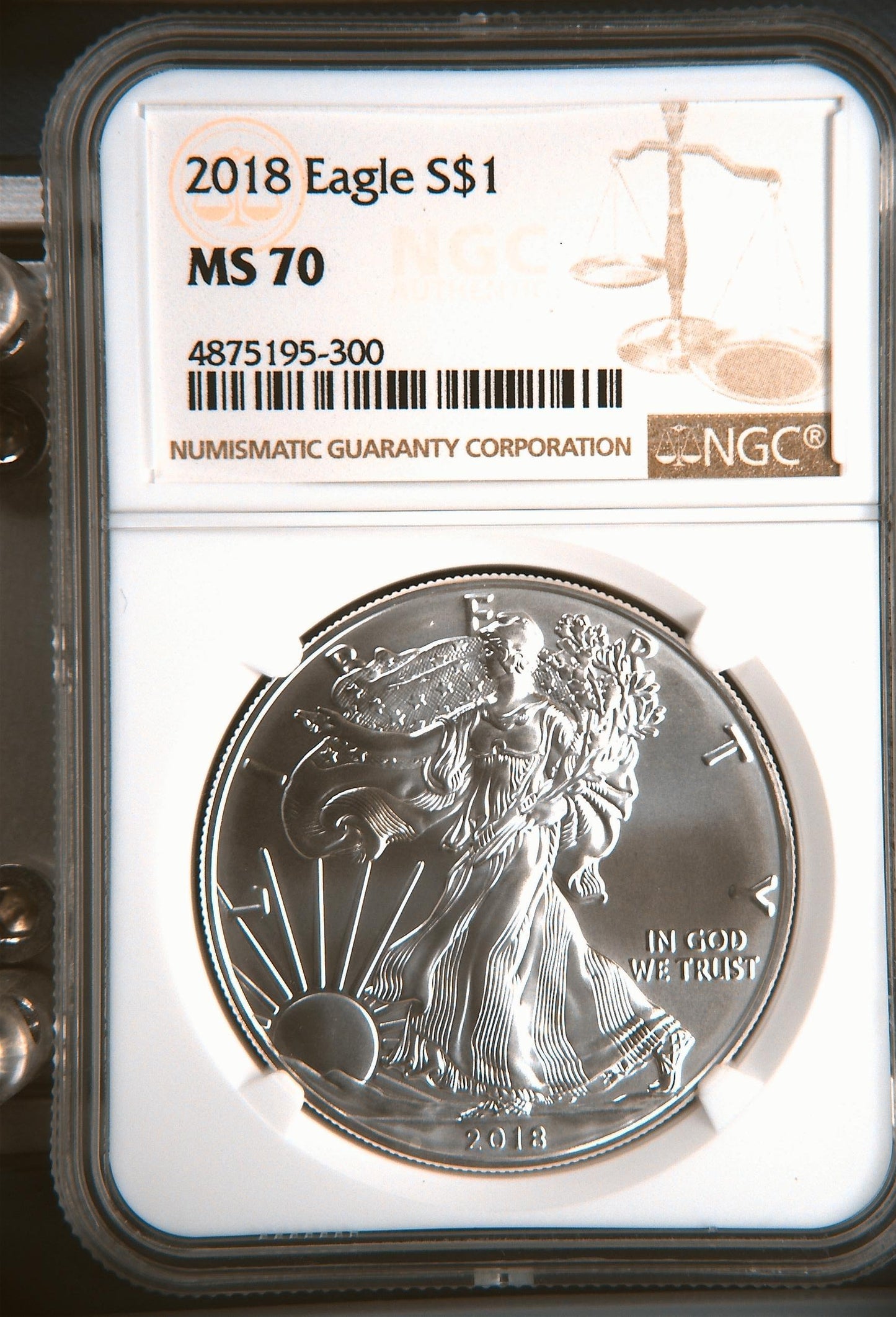 2018 EAGLE S$1 MS 70