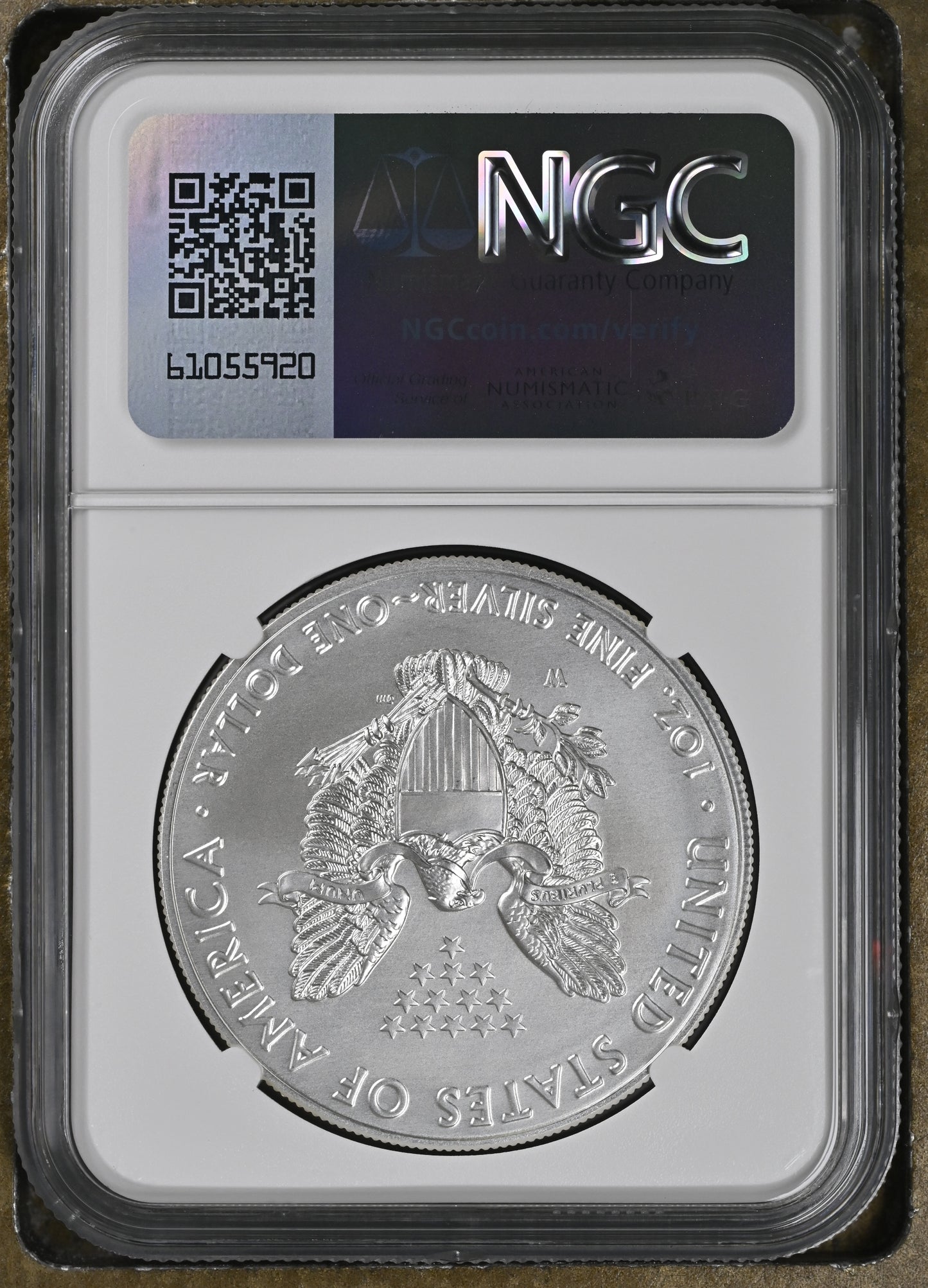2018 W SILVER EAGLE S$1 BURNISHED MS 70