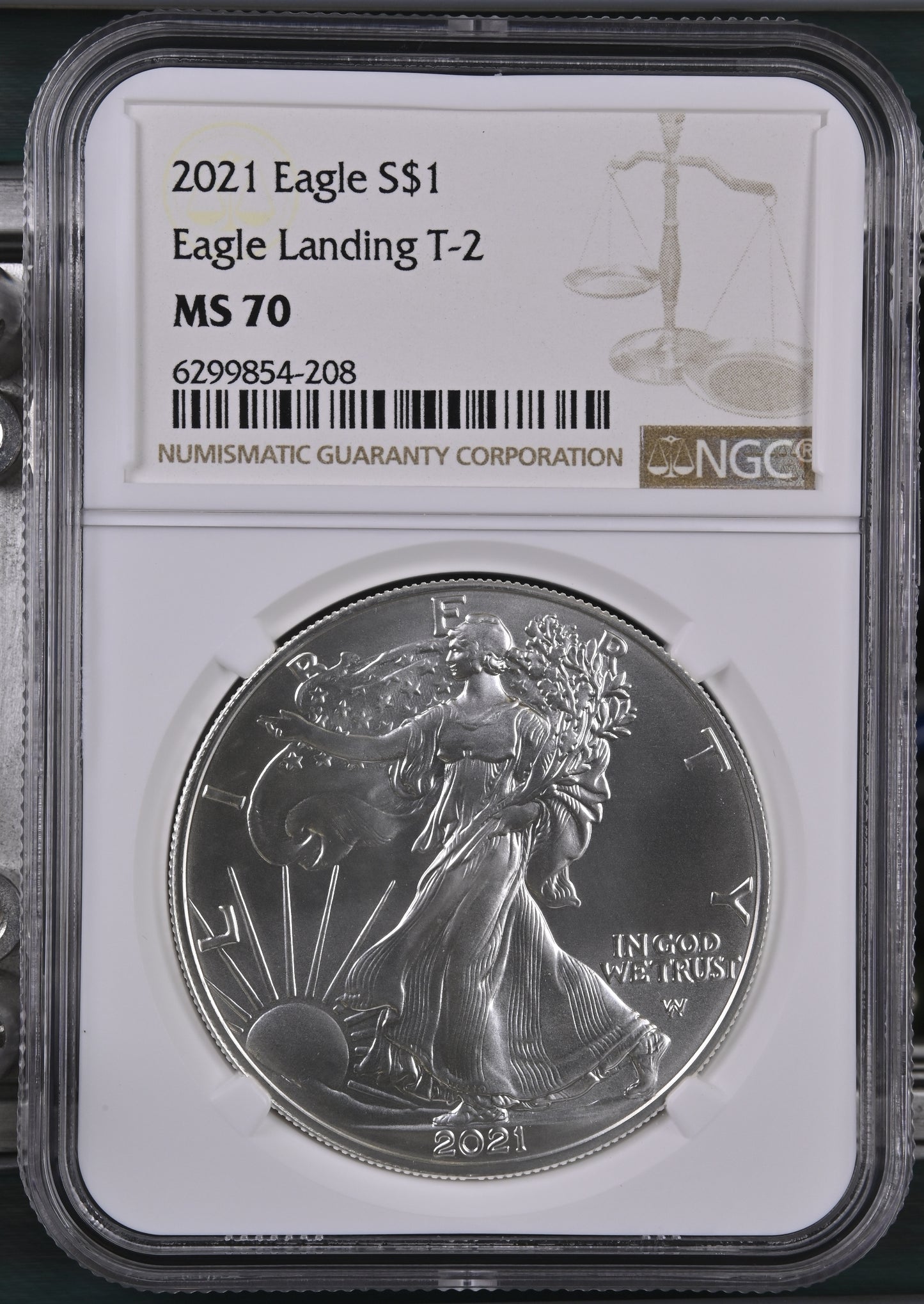2021 EAGLE S$1 EAGLE LANDING T-2 MS 70