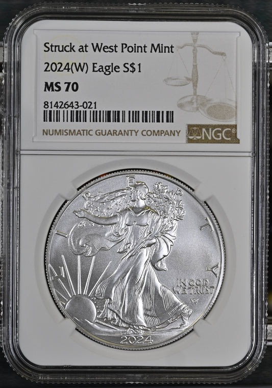 2024 (W) EAGLE S$1 STRUCK AT WEST POINT MINT MS 70